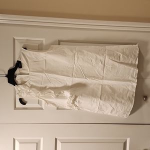 Chic Sleeveless White Ruffle Shift Dress